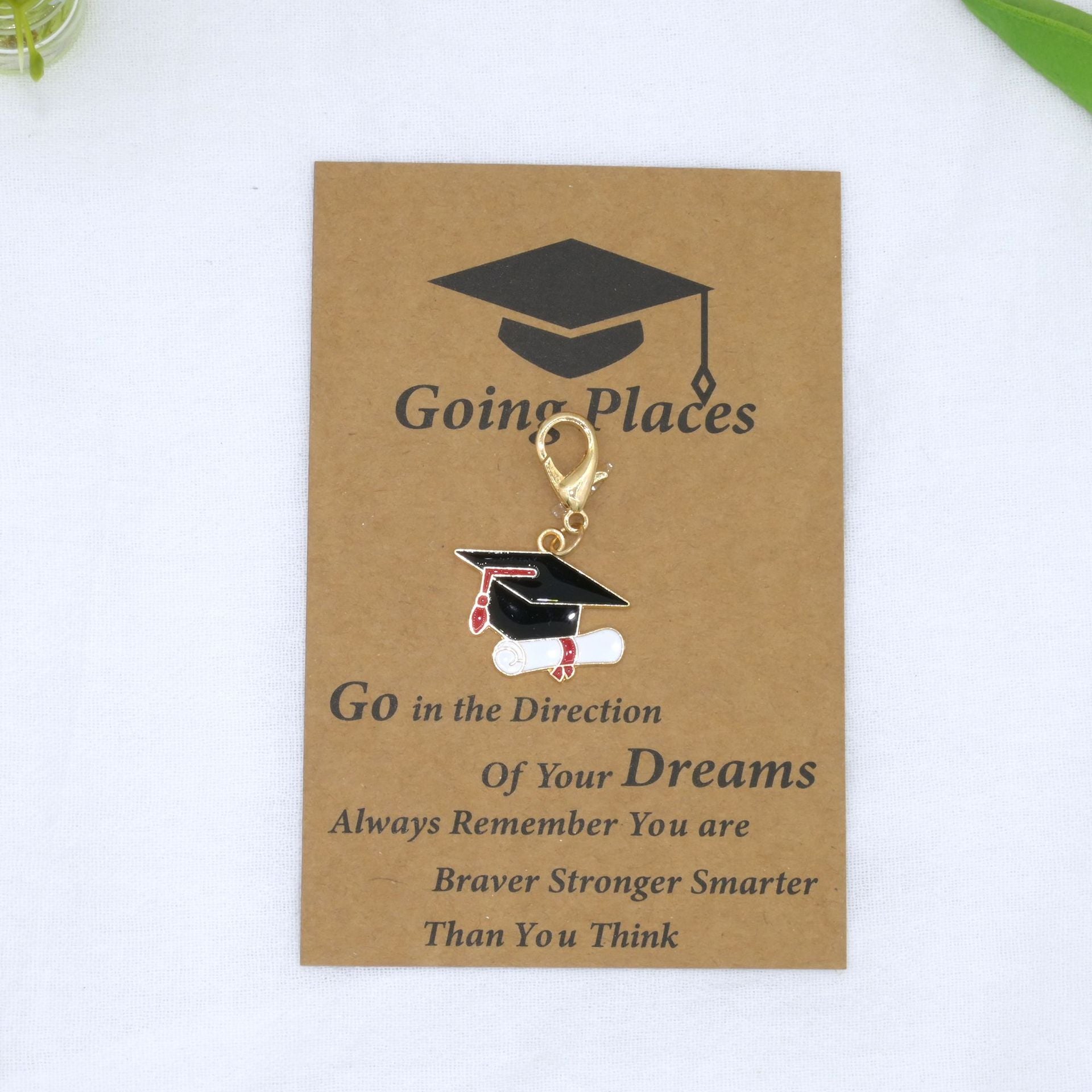 Wholesale Graduation Cap Compass Braided Rope Personalized Keychain