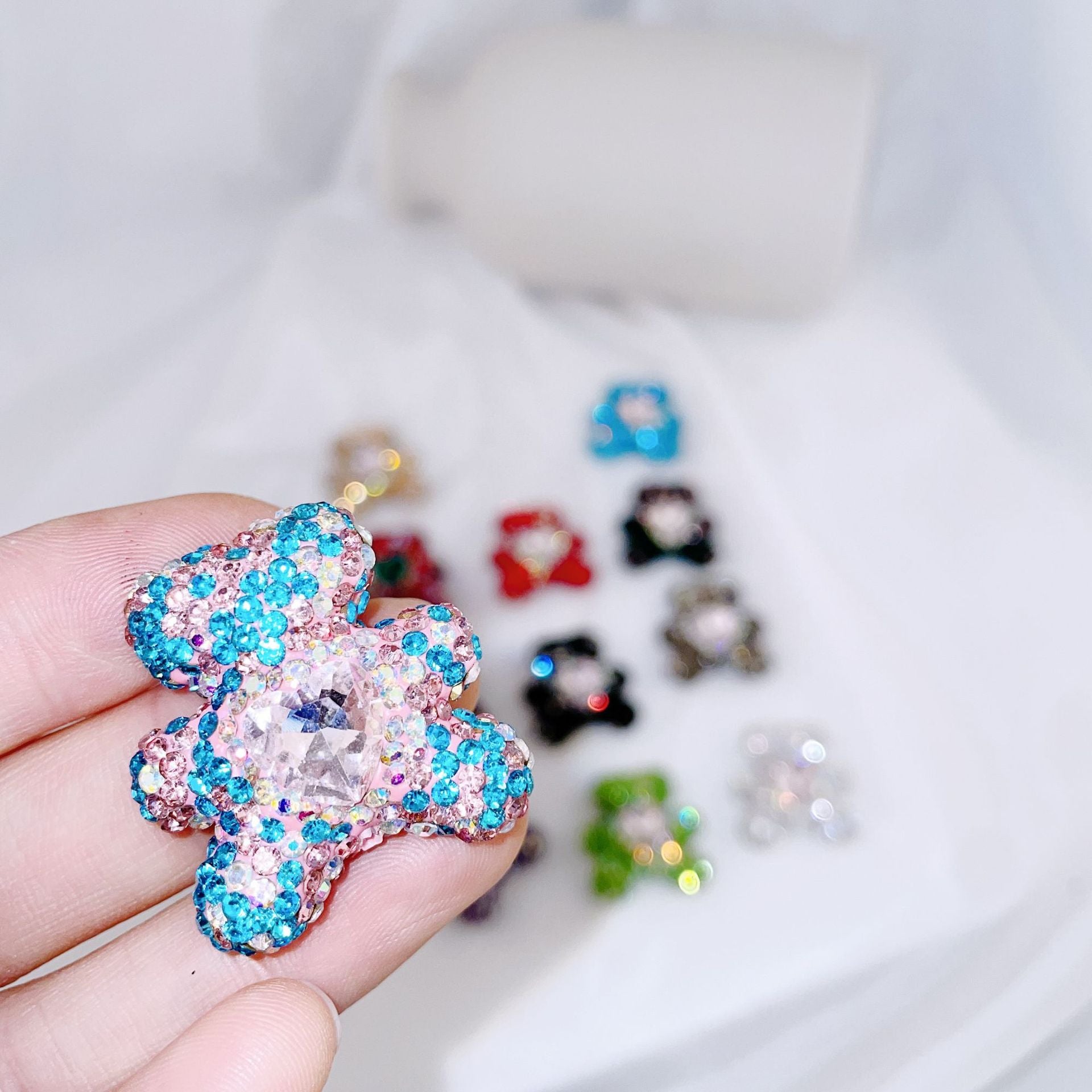 Wholesale Christmas Bear Straight Hole Full Drilled Clay Beads