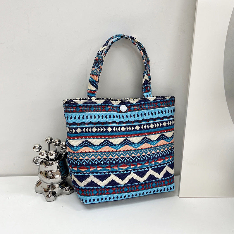Wholesale Ethnic Style Large Capacity Printing Canvas Shoulder Bag