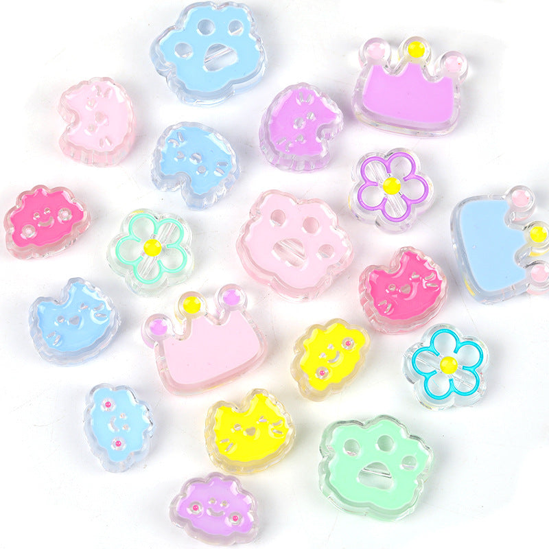 Wholesale 30PCS/PACK Cute Transparent Acrylic Skewer Beads