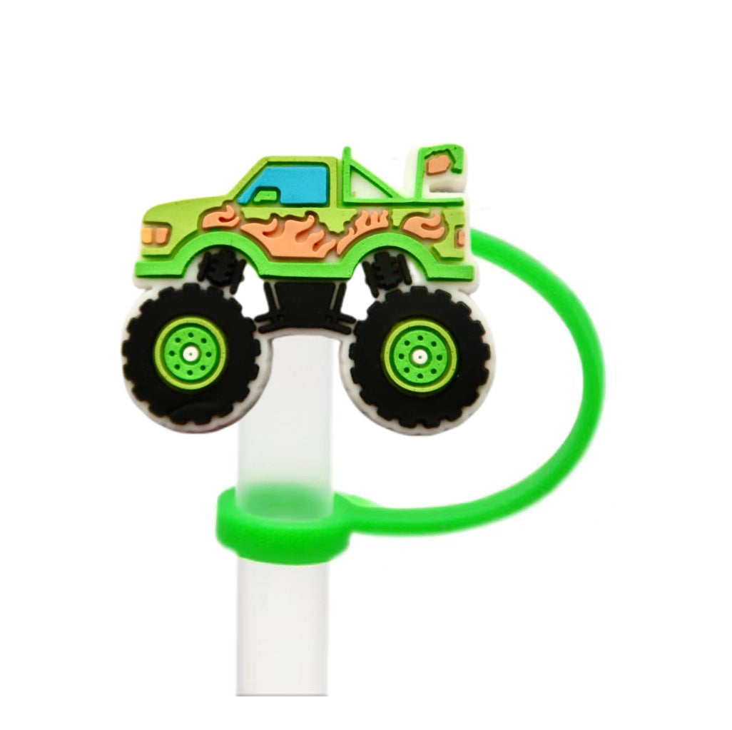 Wholesale 10pcs Off-road Racing Creative Cartoon 8/10mm Silicone Dustproof and Anti Overflow Straw Cover