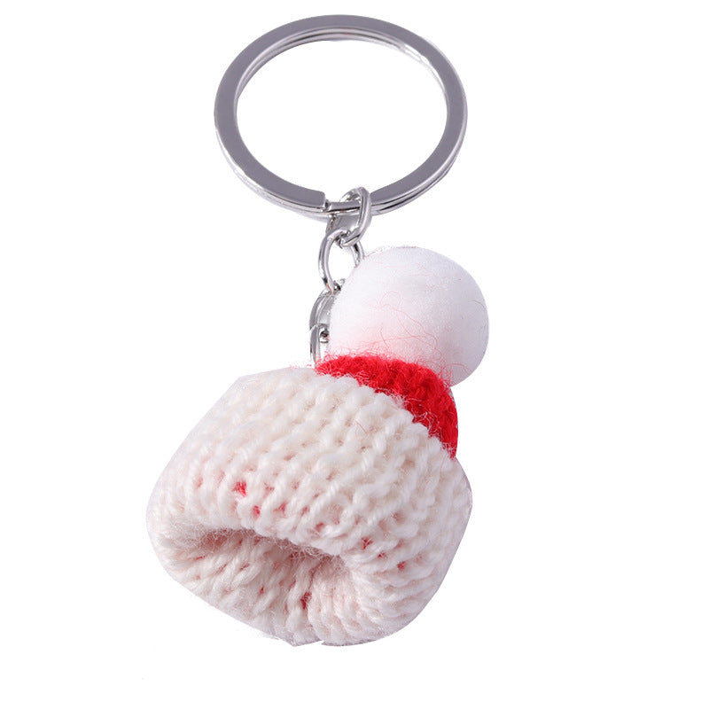 Wholesale Christmas Hat Creative Christmas Knitted Hat Pendant Plush Keychain