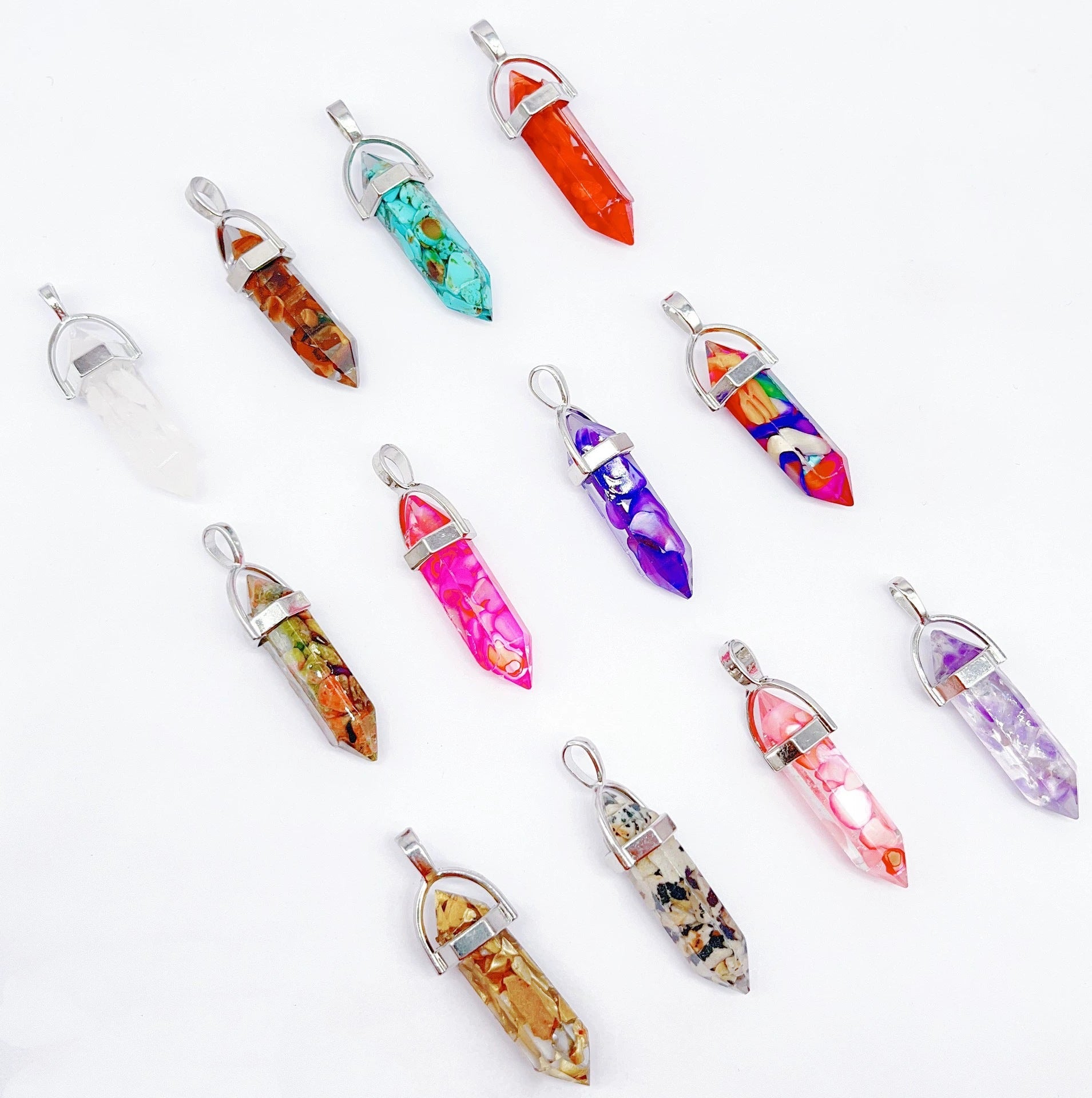 Wholesale 10pcs Luminous Fluorescent Cross Hexagonal Column Moon Heart Acrylic Beads