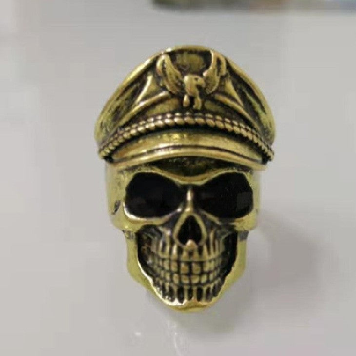 Wholesale Men's Skull Officer Open Metal Ring
