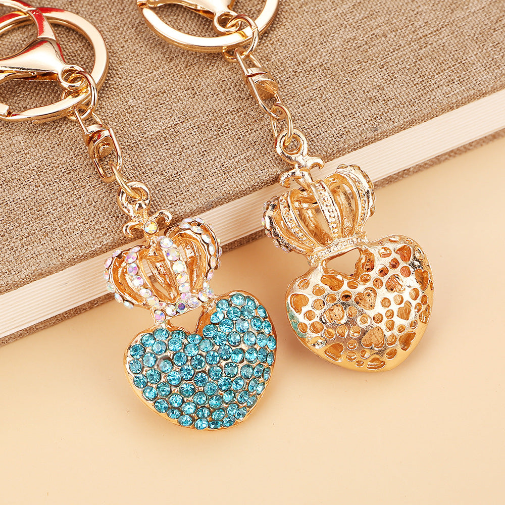 Wholesale Heart Diamond Crown Keychain