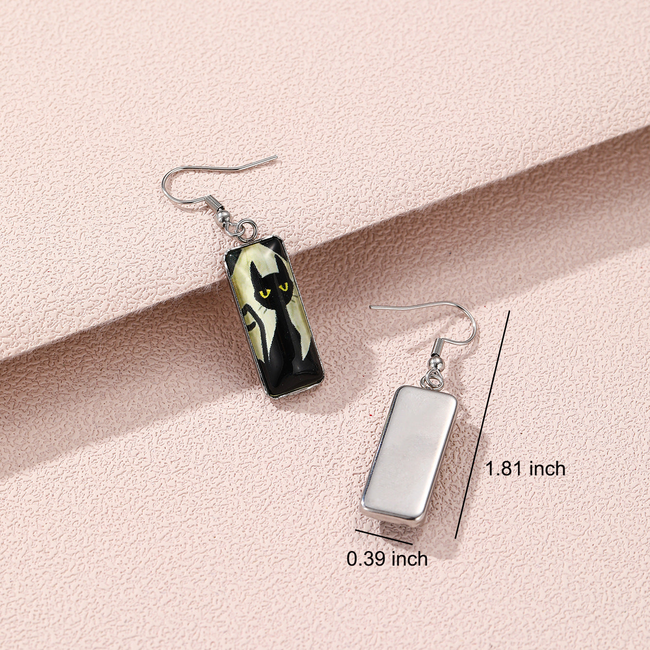 Wholesale graduation season letters school Carnival rectangular pendant glass earrings