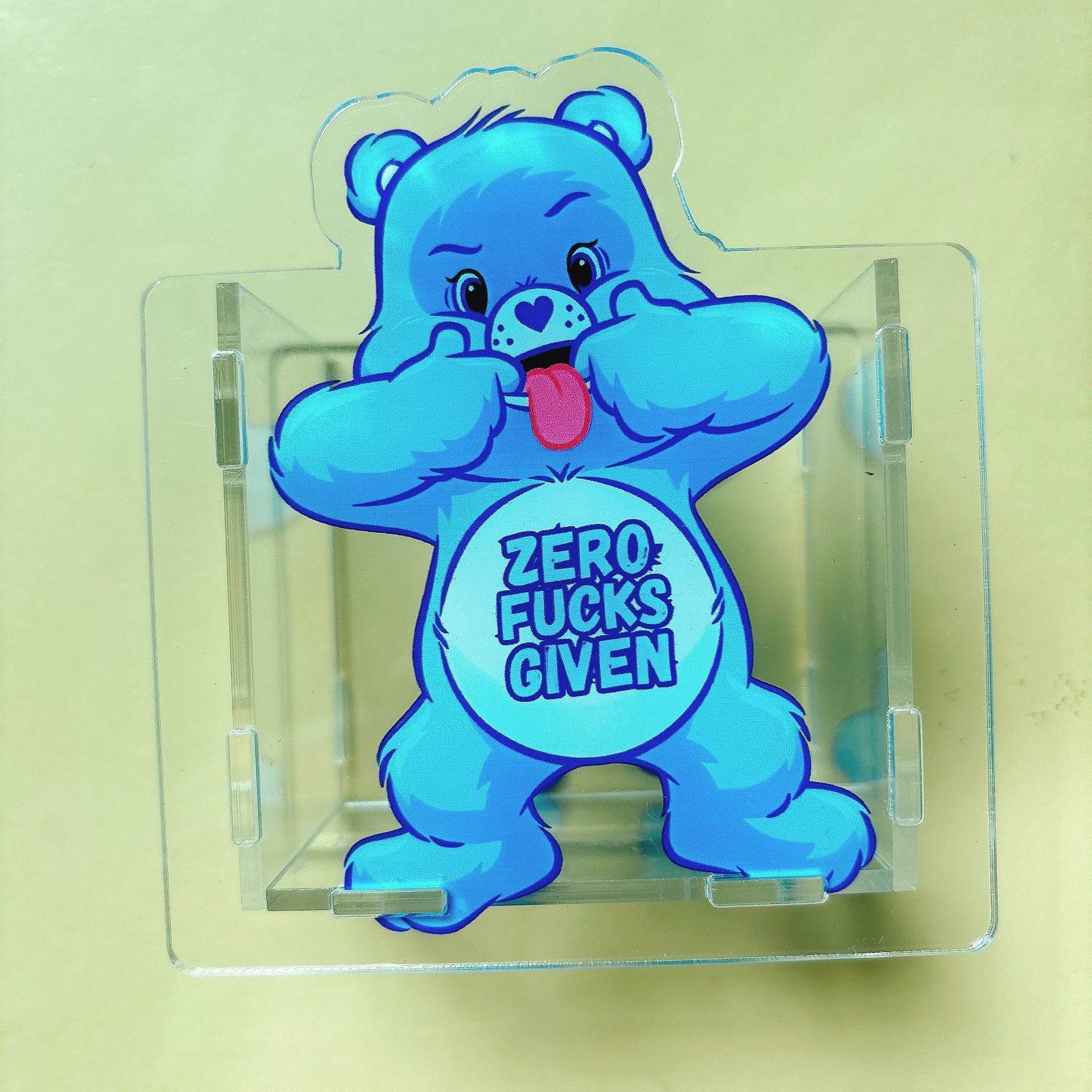Wholesale Bear Acrylic Pen Stationery Box Creative Cosmetic Pen Storage 10cm