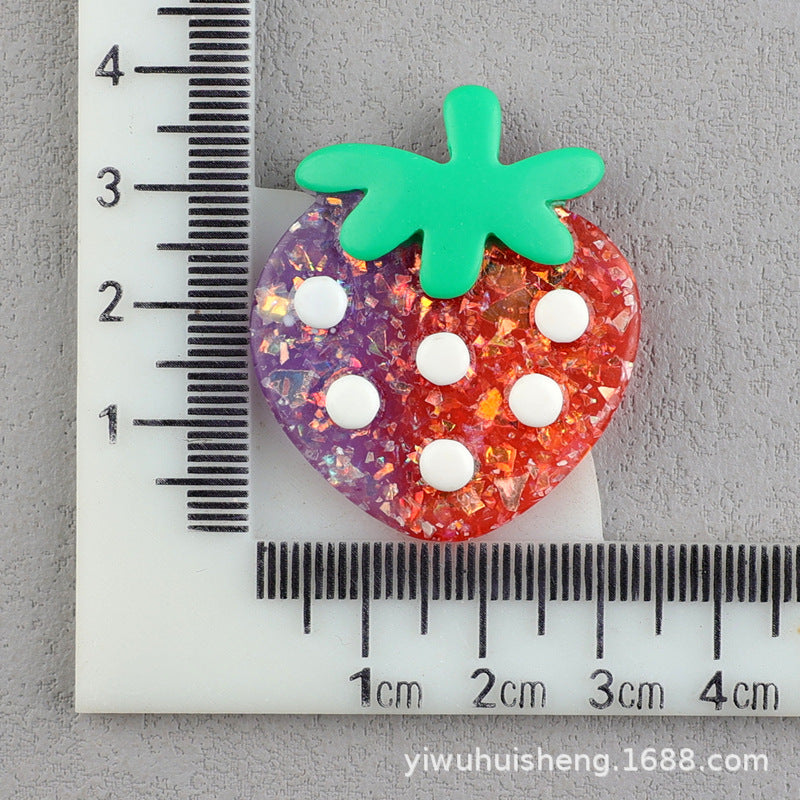 Wholesale 50pcs DIY Watermelon Strawberry Pineapple Fruit Homemade Cream Glue Resin Hole Shoe Patch FlatBack