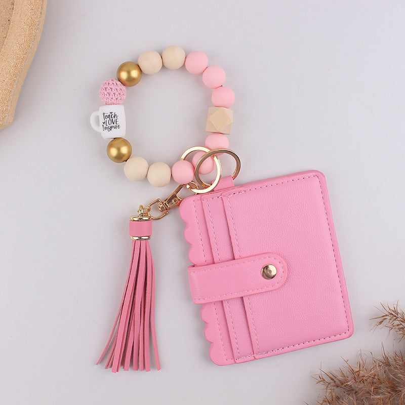 Wholesale Silicone Key Card Holder Wristlet  keychain