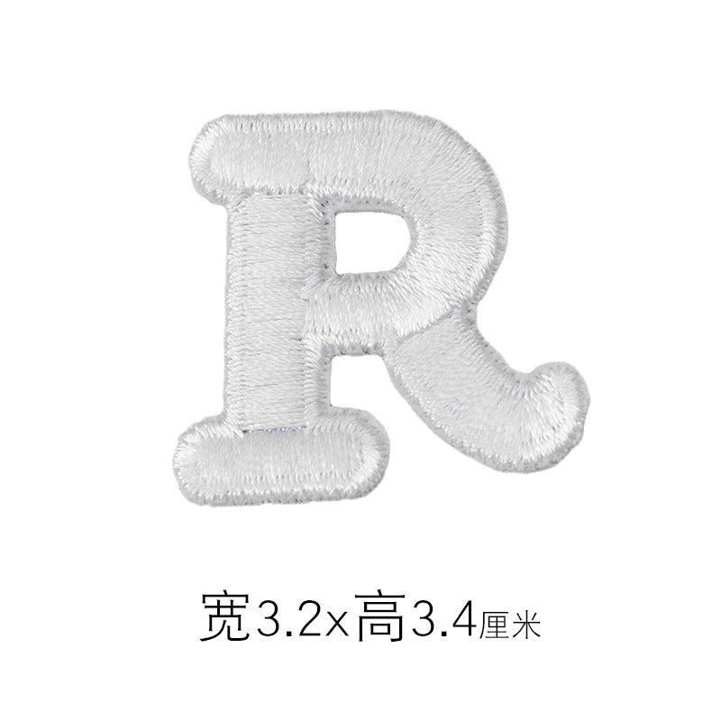 Wholesale Embroidered Letter R Patch Iron On Sew On Applique For Caps T Shirts Towels DIY Decorative Craft Supply