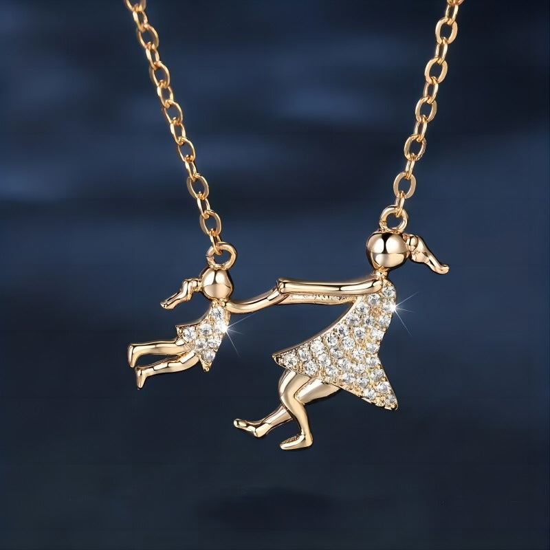 Wholesale Creative Exquisite Cute Mother and Daughter Personality Pendant Necklace