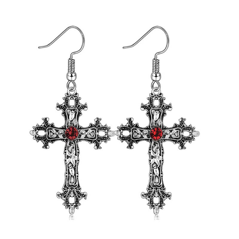 Wholesale Halloween Fashion Gothic Silver Vintage Skull Butterfly Earrings
