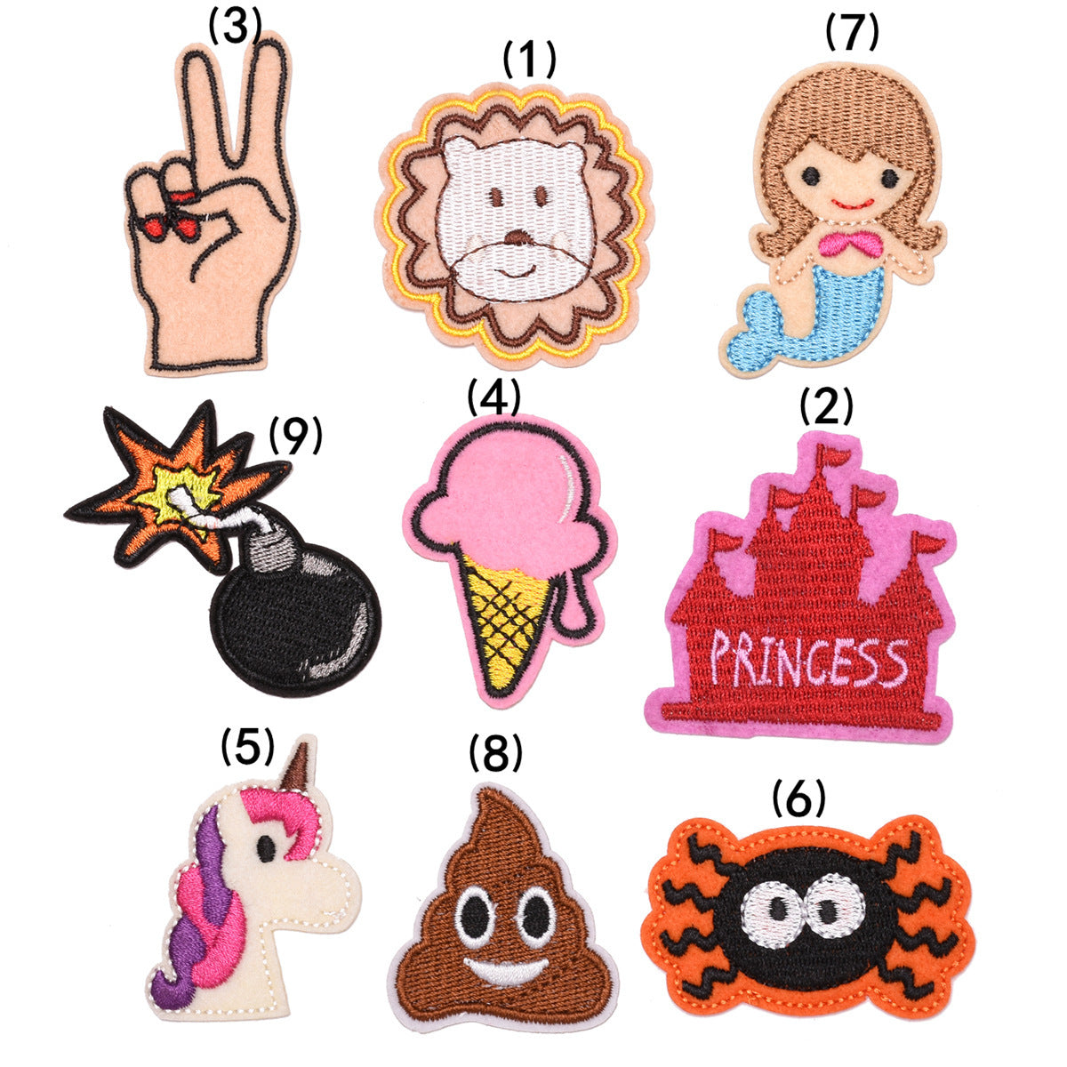 Wholesale Cloth Cartoon Embroidered Patch Set 9 Styles Sew Iron On Applique For Clothing DIY Craft Supply