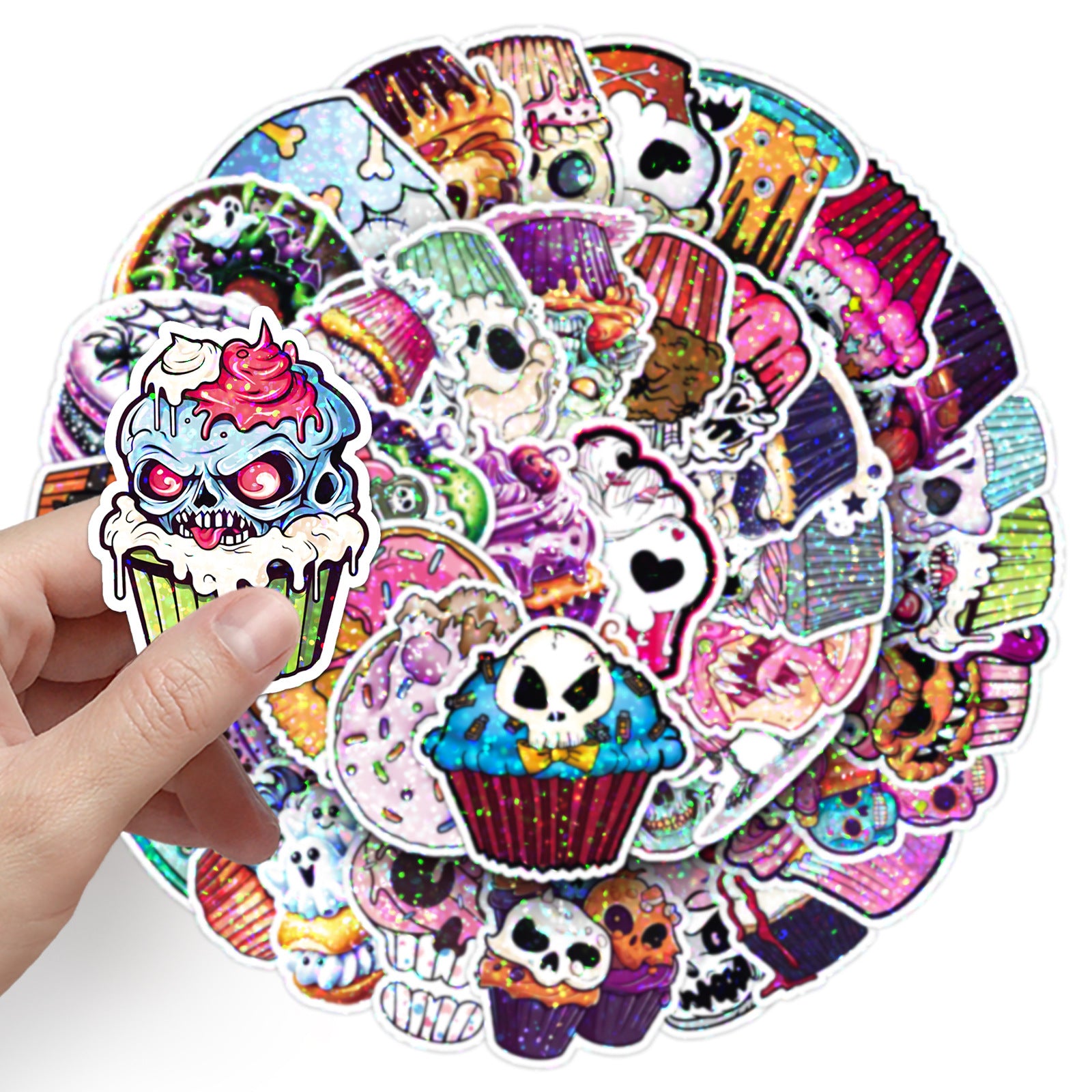 Wholesale 50pcs/ pack Holographic Flashing  Stickers Laser