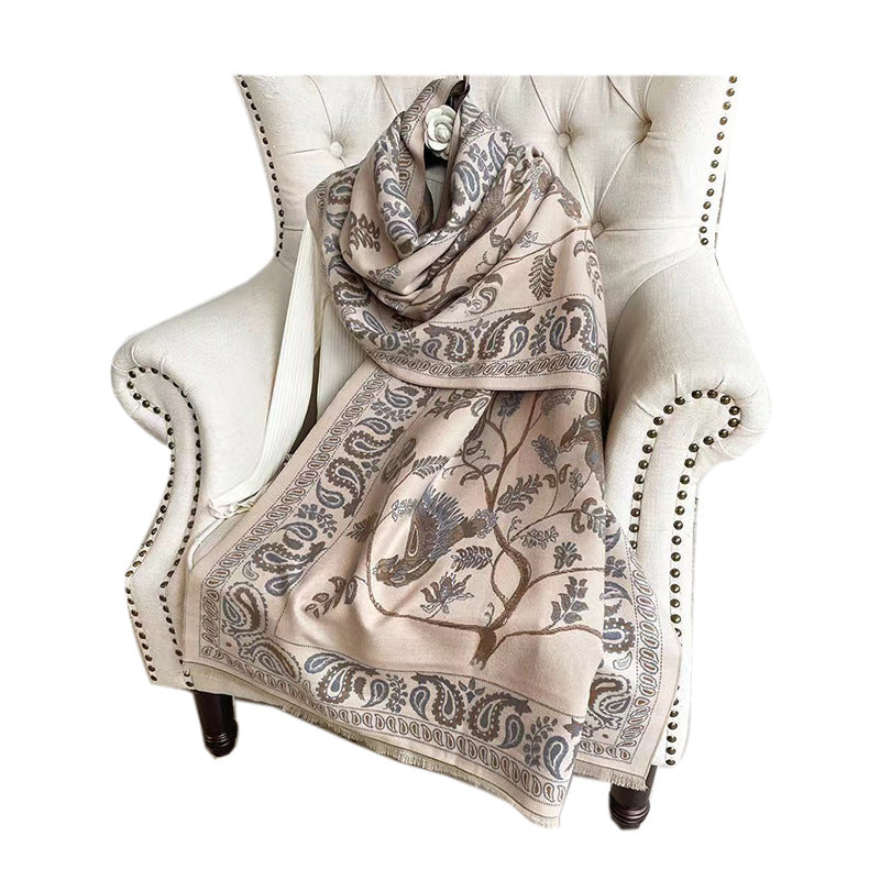 Wholesale autumn winter shawl over office nap blanket imitation cashmere print scarf