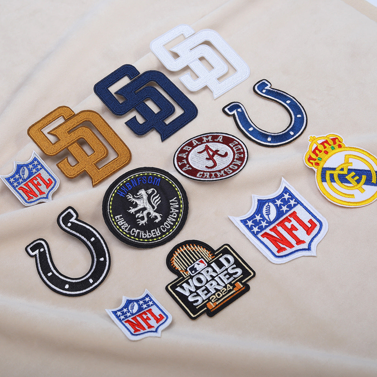 Wholesale  Embroidered Cloth Stickers Adhesive Back Sports Embroidered Cloth Stickers