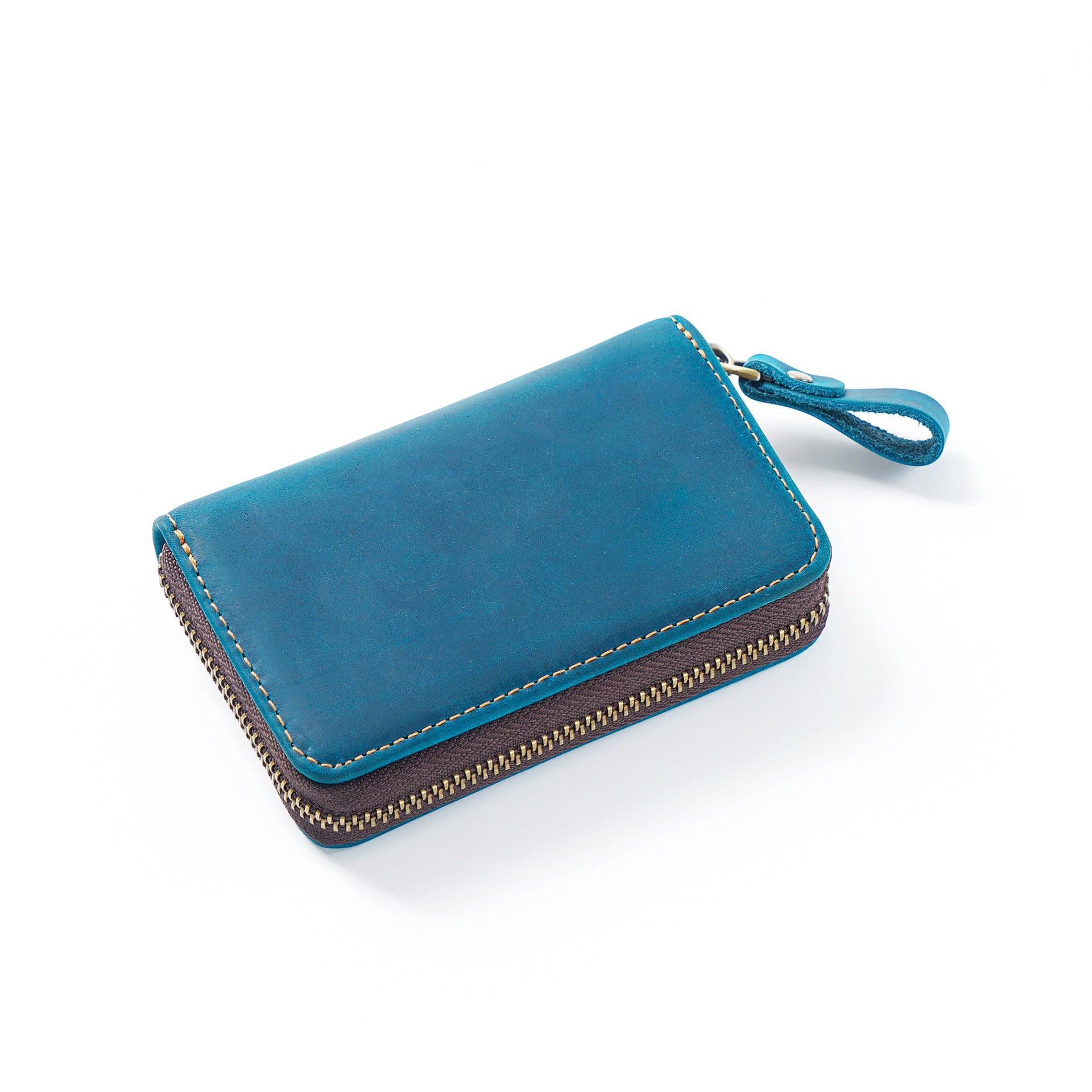 Wholesale Retro Multi -functional Zipper Head Layer Cowhide Purse