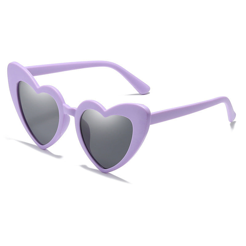 Wholesale  Heart-Shaped Lenses, Special-Shaped Heart-Shaped Sunglasses, Fashionable Peach Heart Sunglasses, Trendy Women's Party Cat-Eye Glasses