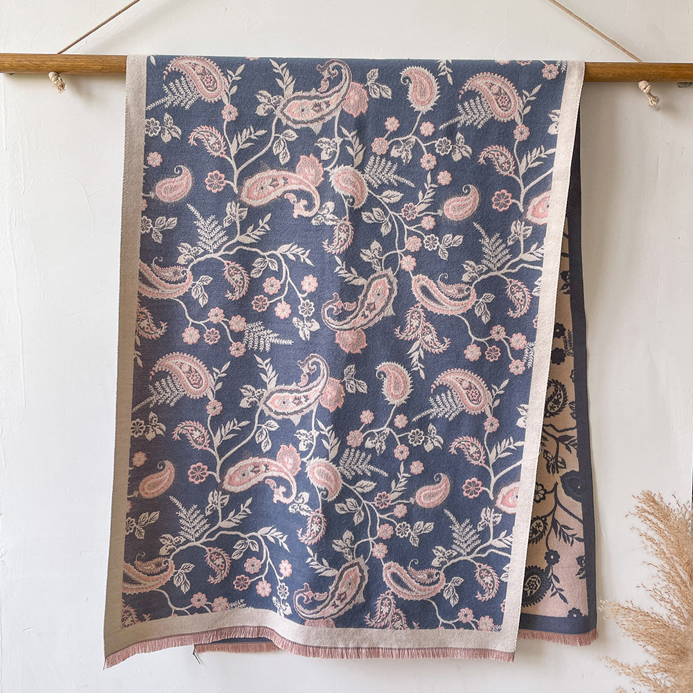 Wholesale Autumn and Winter Warm Scarf Cashew Thickened Long Scarf