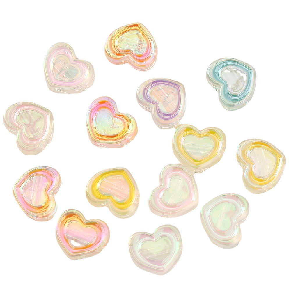 Wholesale 10pcs Colorful Acrylic Love Heart Beads