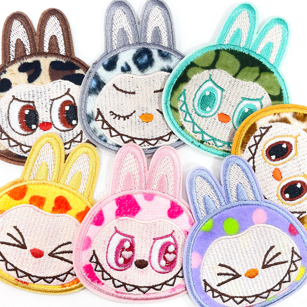 Wholesale Cartoon Embroidered Badge Polyester Self Adhesive Sticker For Kids Shoes Hats DIY Accessory OLY Exclusive