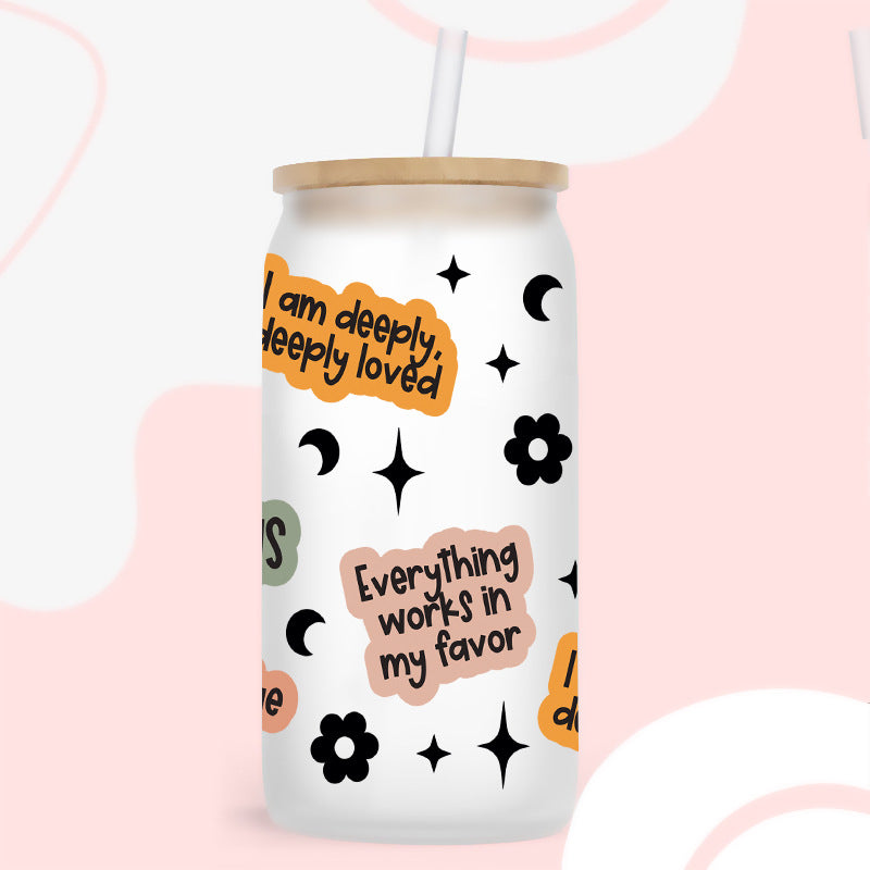 Wholesale English phrase series 16oz Cup UV DTF Wraps
