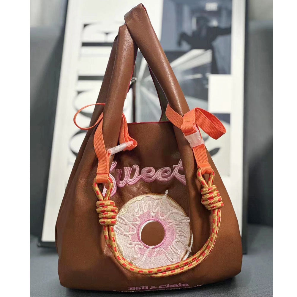 Wholesale Winter Leather Embroidered Shopping Bag Shoulder Bag