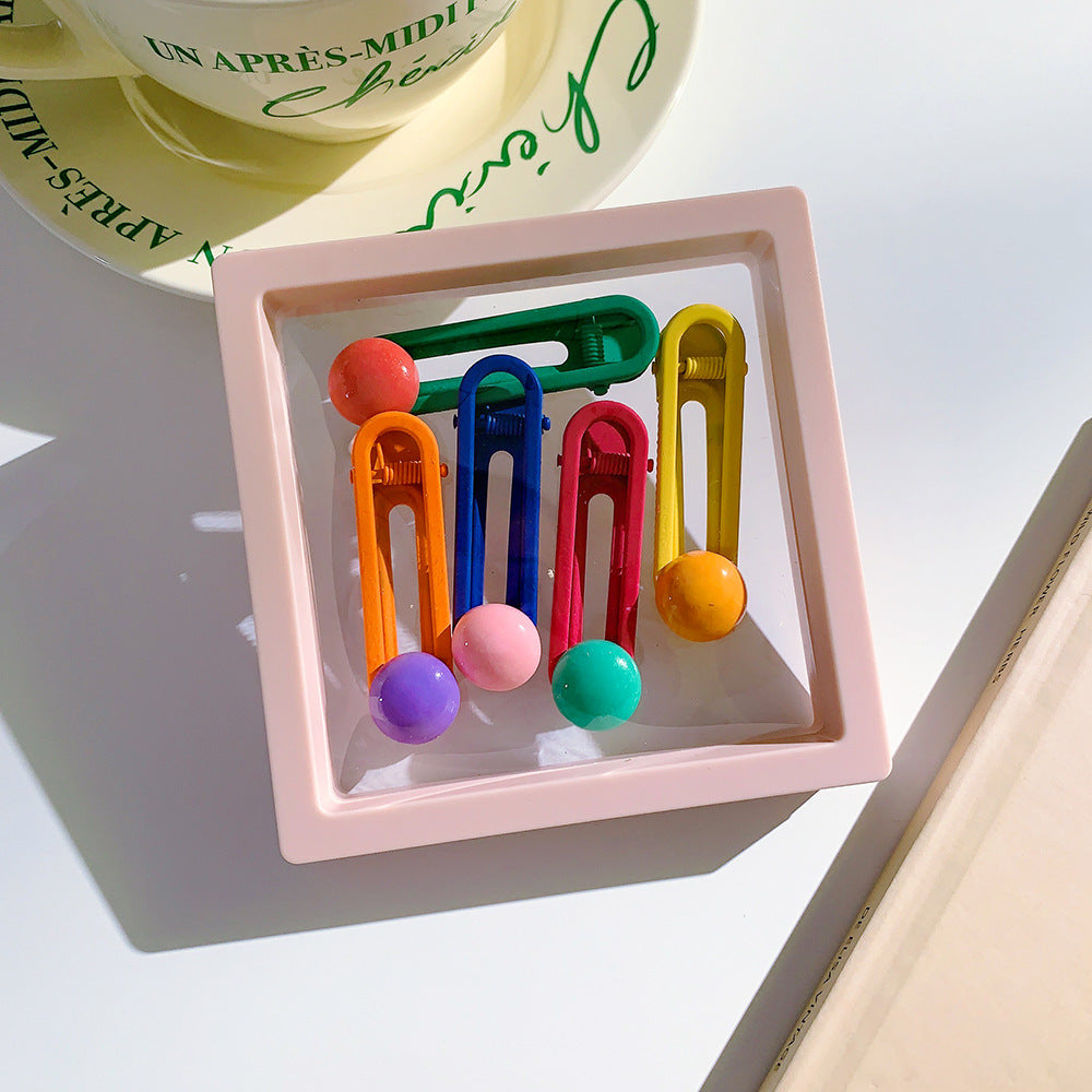 Wholesale pink flowers fresh and versatile style bb clip girls side clip broken hair clip