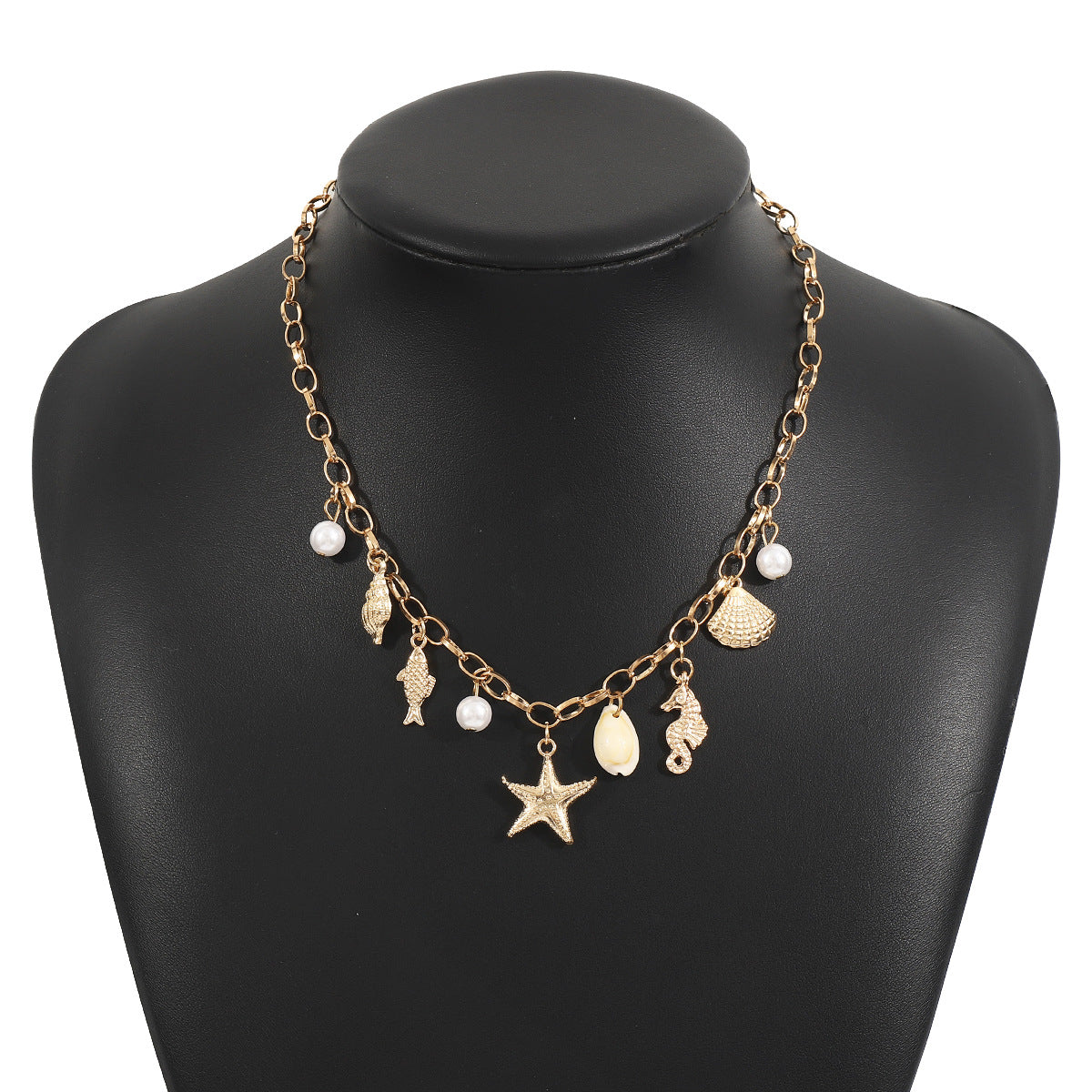 Wholesale N12517 Summer Ocean Elements Pearl Tassel Necklace Seaside