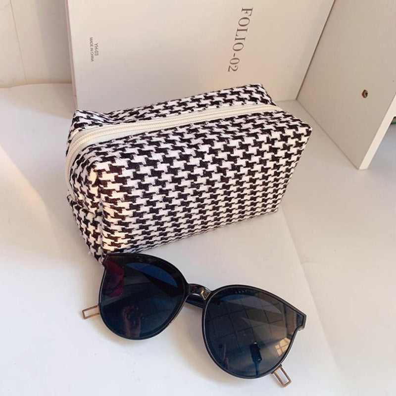 Wholesale Square Candy Color Contrast Fabric Cosmetic Bag