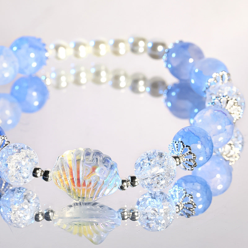 Wholesale 100pcs Three-dimensional Double-sided Starfish Glass Beads Transparent Horizontal Hole Diy Bracelet Beads