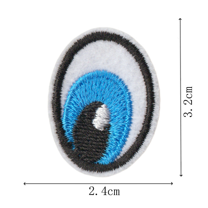 Wholesale Embroidered Cartoon Eye Patches Iron On DIY Decorative Accent For Towels Clothing Craft Supply