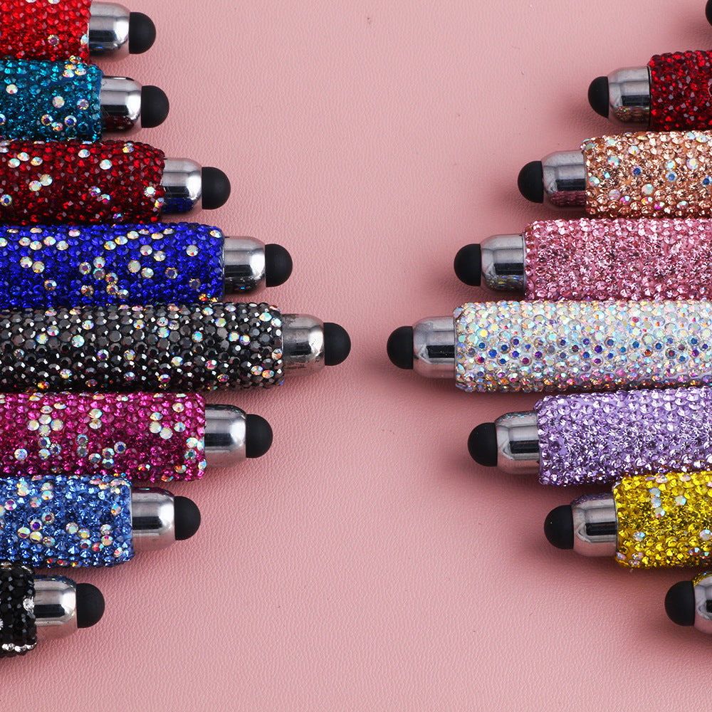 Wholesale  Live Hot Selling Color Touch Screen Pen Drill Pen Ceramic Mud Full Diamond Beaded Pen DIY Beaded Ballpoint Pen Heavy Industry Pen