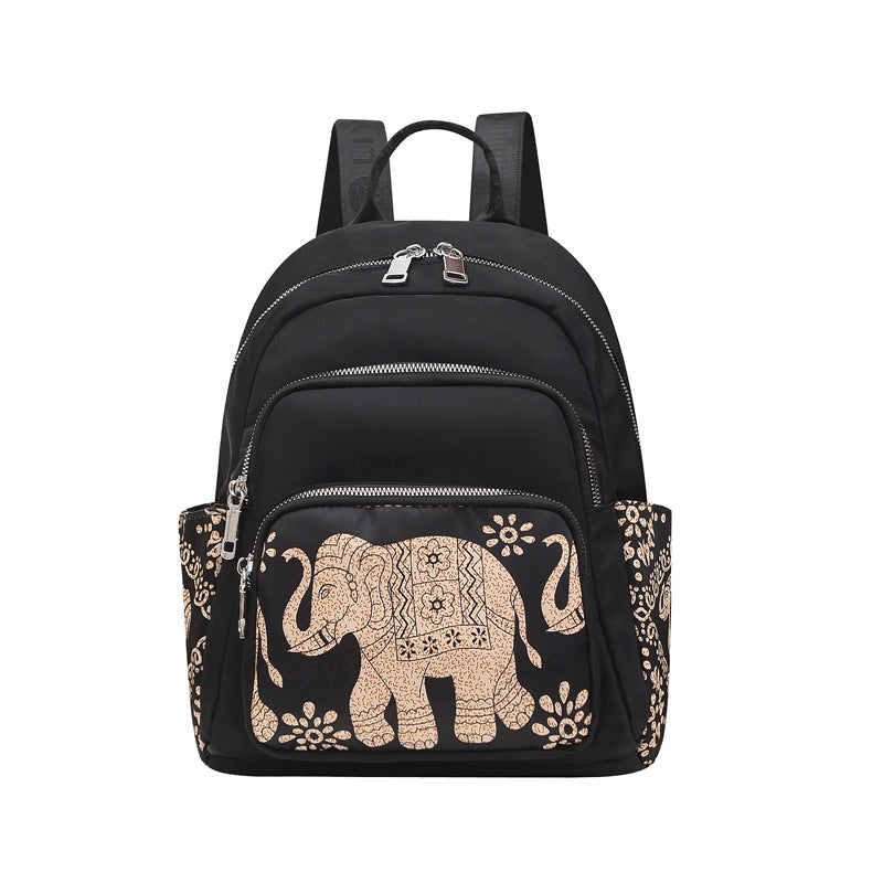 Wholesale Nylon Ethnic Wind Leaf Elephant Lightweight Backpack