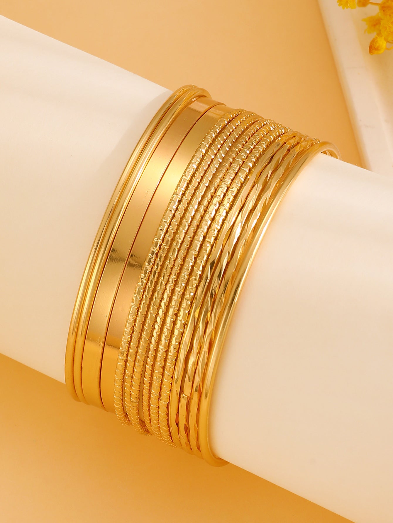 Wholesale multi-layer bracelet set alloy geometric stacked bracelet set