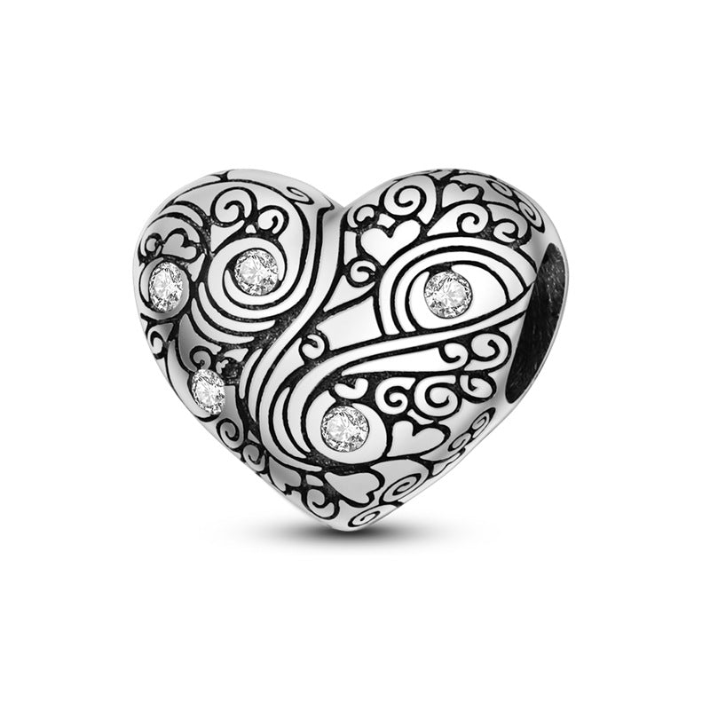 Wholesale  Colorful Zirconium Love Beaded Charms