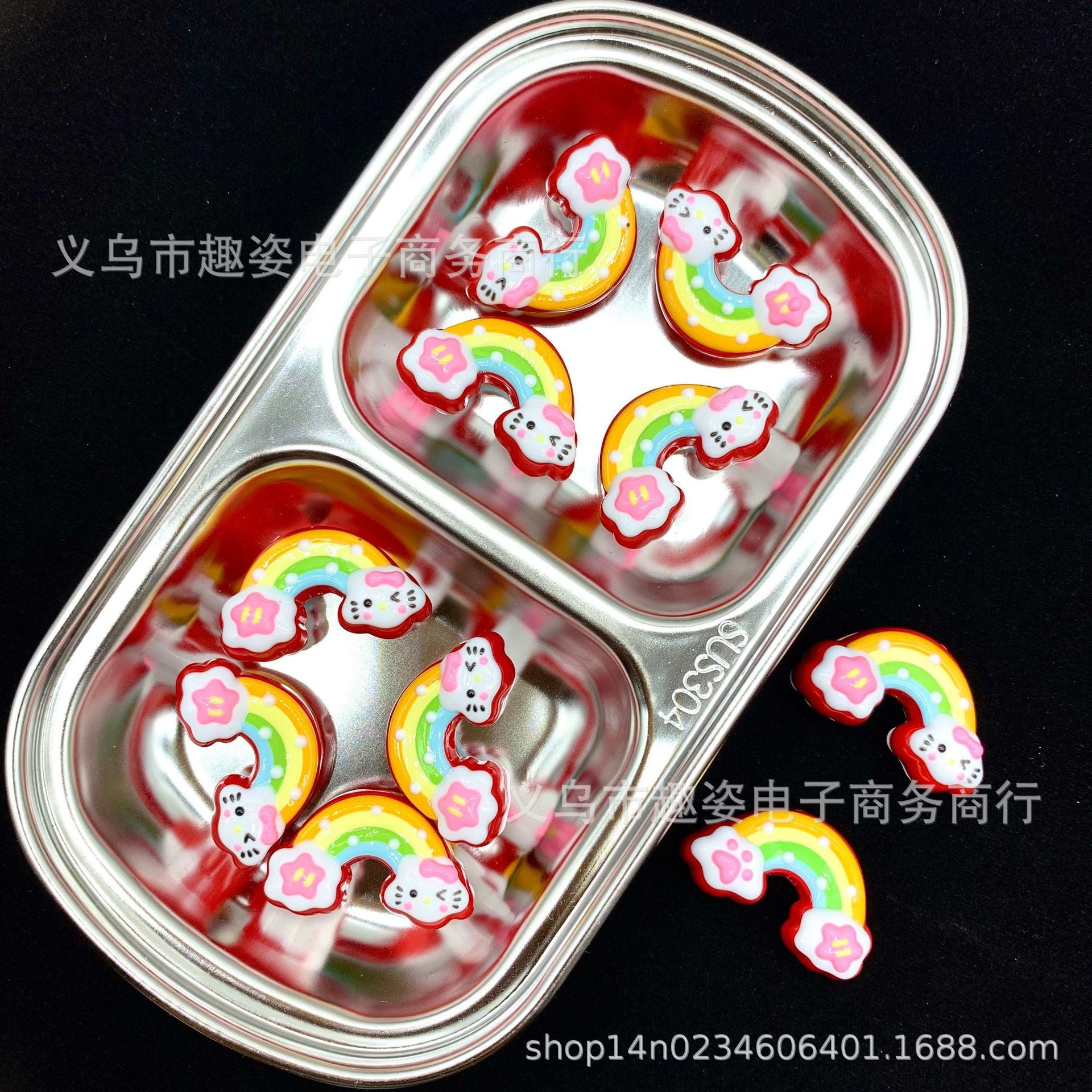 Wholesale  10pcs Cartoon Rainbow Heavy Oil Beads Acrylic Beads