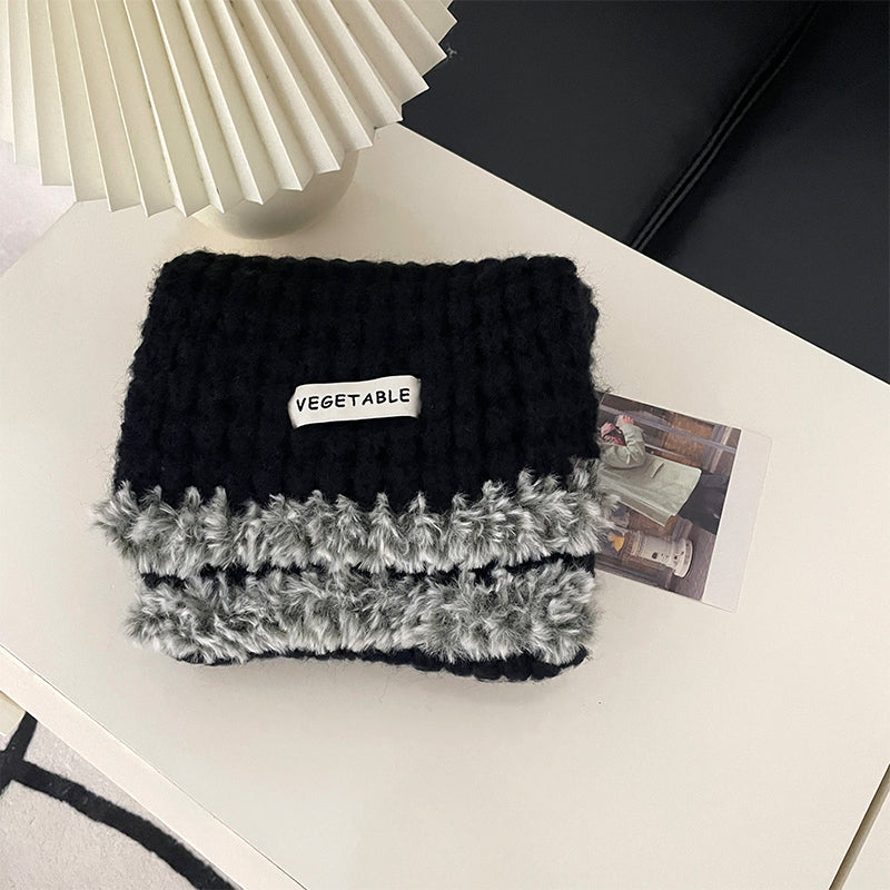 Wholesale Soft Thickened Pink Knitted Wool Scarf