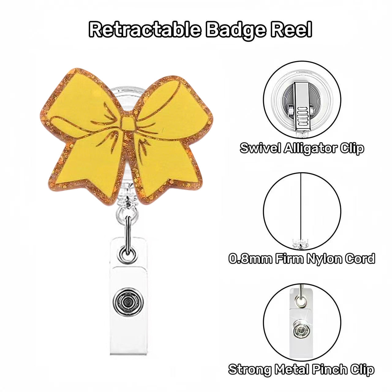 Wholesale Christmas Colored Bow Badge Reels