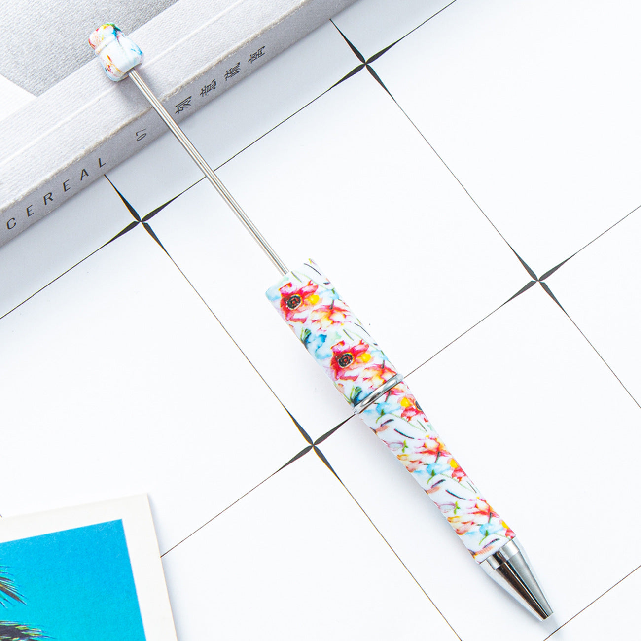 Wholesale Beadable Pens  Floral Butterfly Plastic Pen DIY for Beaded