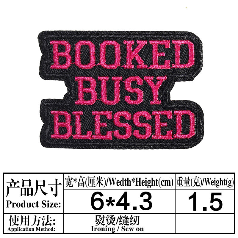 Wholesale Inspirational  encourages English embroidery DIY Patches