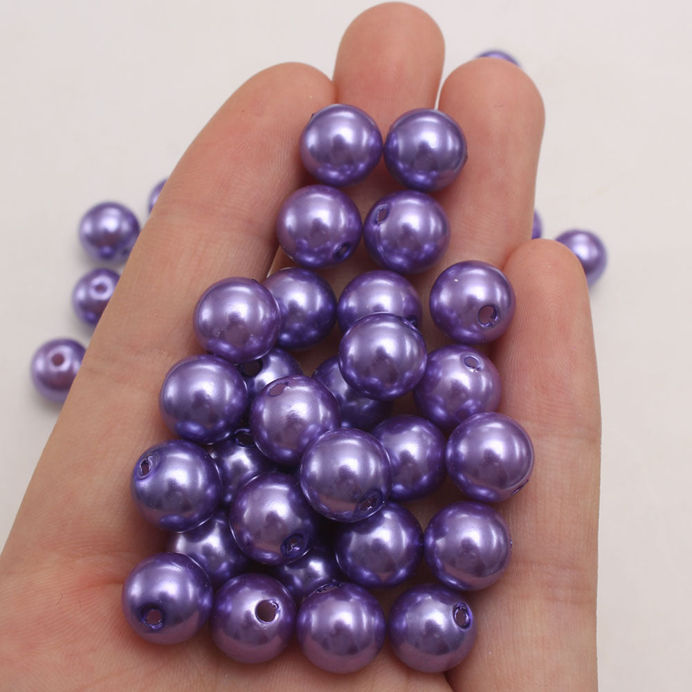 Wholesale of  6-30MM Light Purple Plastic Imitation Pearl Beads