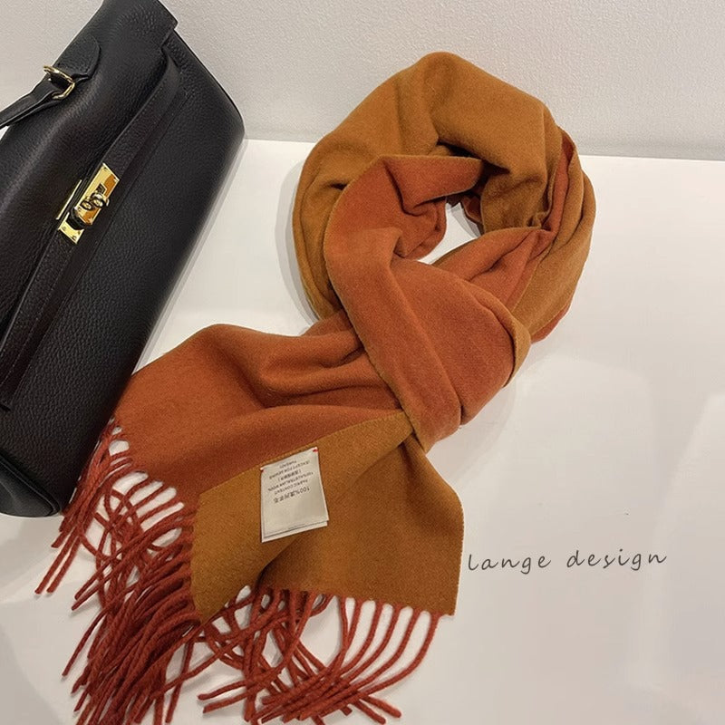 Wholesale Winter Warm Solid Color Double Sided Wool Scarf