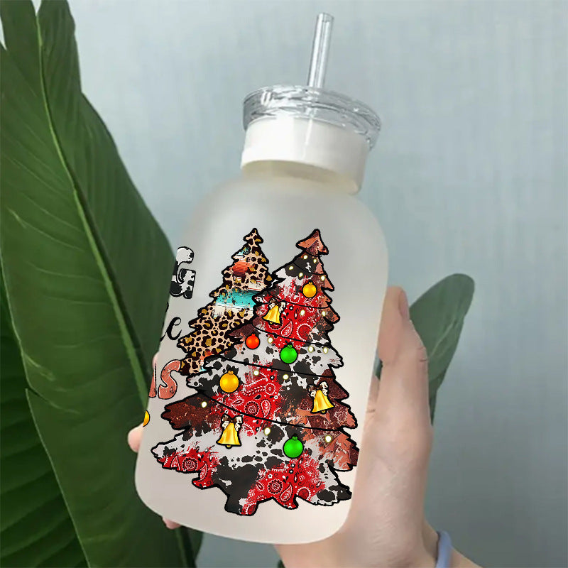 Wholesale colorful Christmas tree  16oz Cup UV DTF Wraps