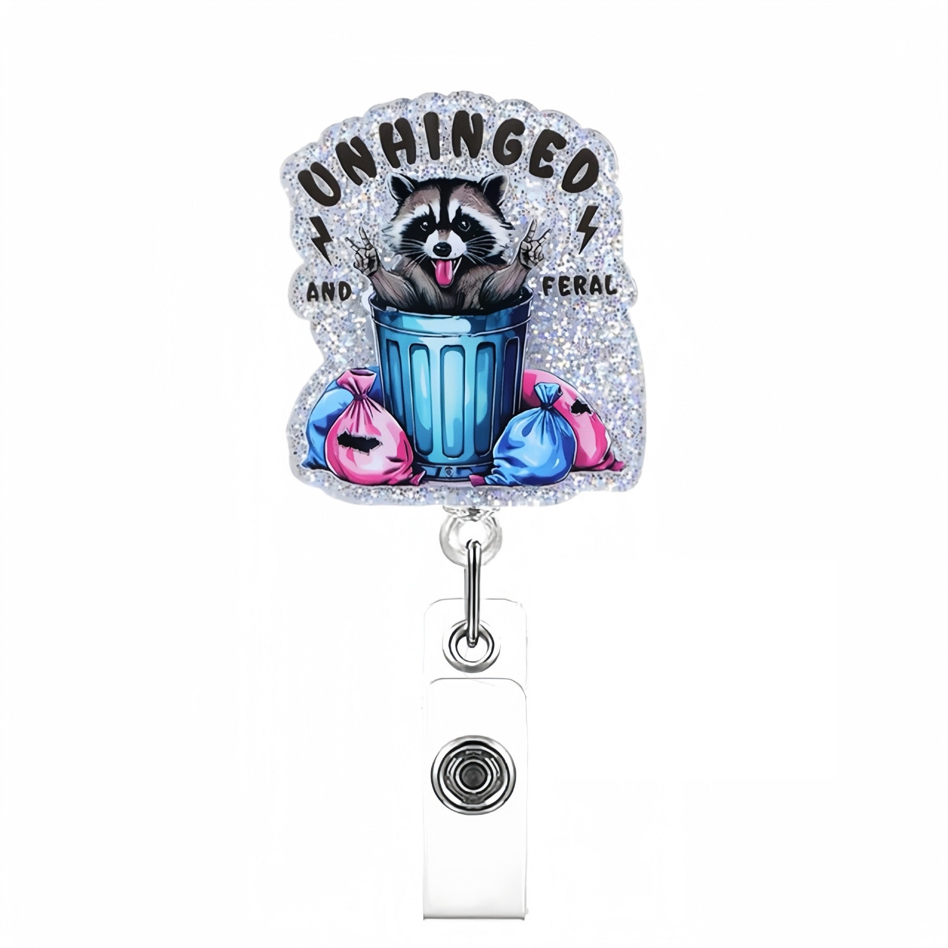 Wholesale Sparkling Raccoon Stretch Badge Reels