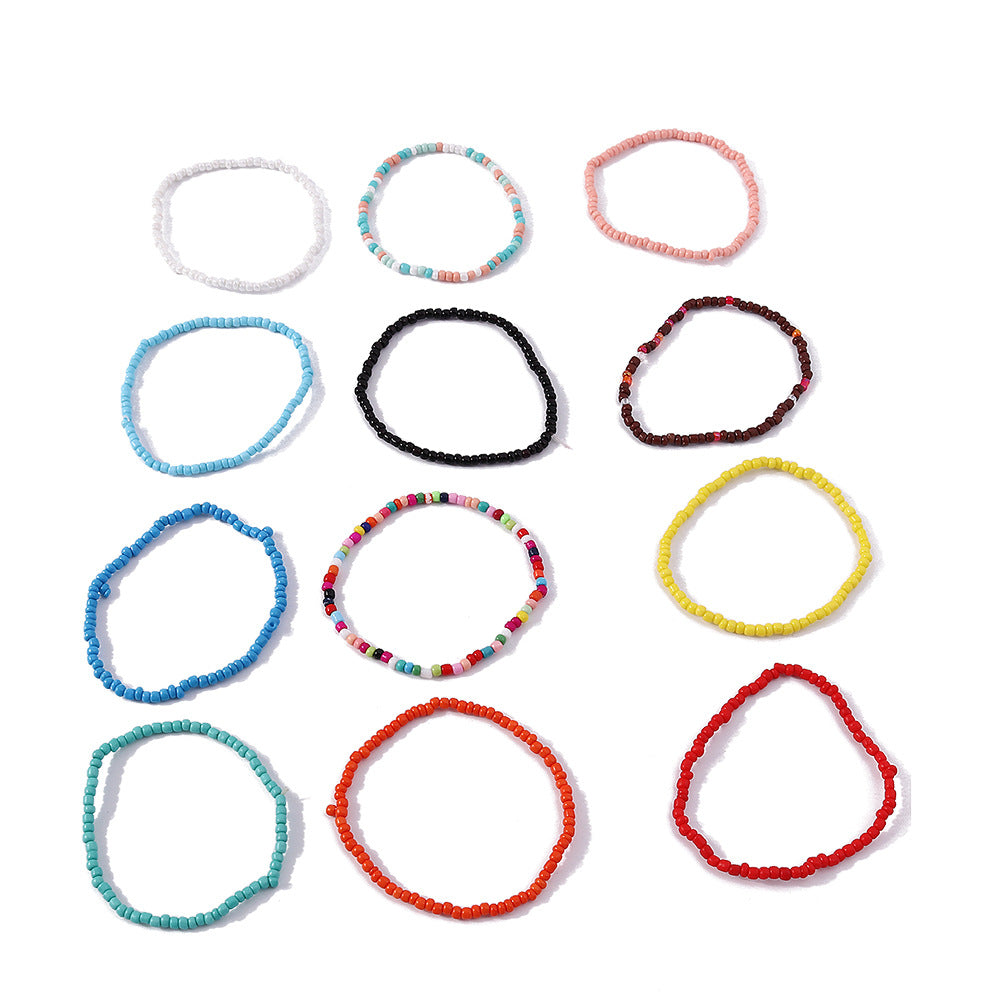 Wholesale Color Rice Beads Flower Resin Bracelet