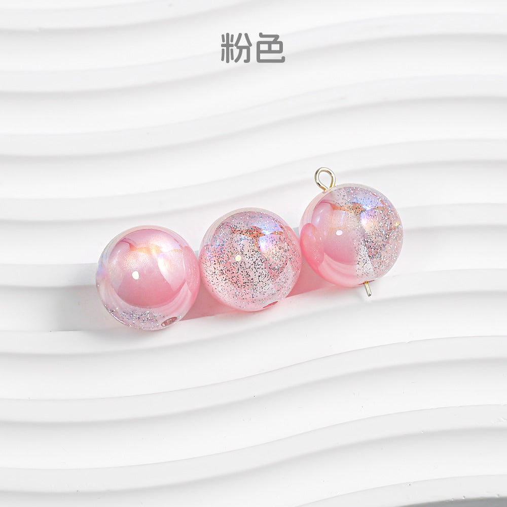 Wholesale 30pcs High Quality Through Hole Round Beads with Starry Sky DIY Beads