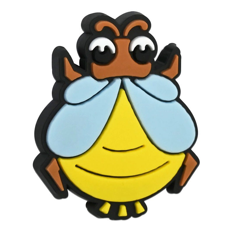 Wholesale Random 100pcs Cartoon Bee Series Ballpoint Pen Bead Accessories DIY Soft PVC Loose Beads