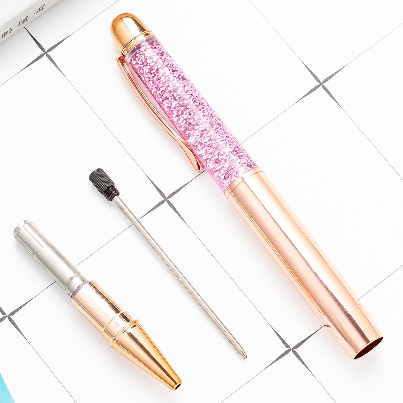 Whoelsale Pens Gold Powder Flowing Sands Fashion Oil Pen Gift Office Tools Teacher Gift