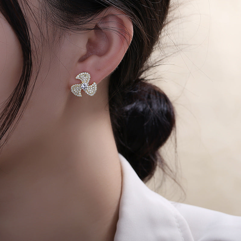 Wholesale Sterling Silver Pinwheel Copper Stud Earrings